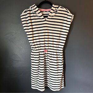 Gap Kids Terrycloth Hooded Coverup/Lounge Dress, Blue & White Stripes | Size XXL
